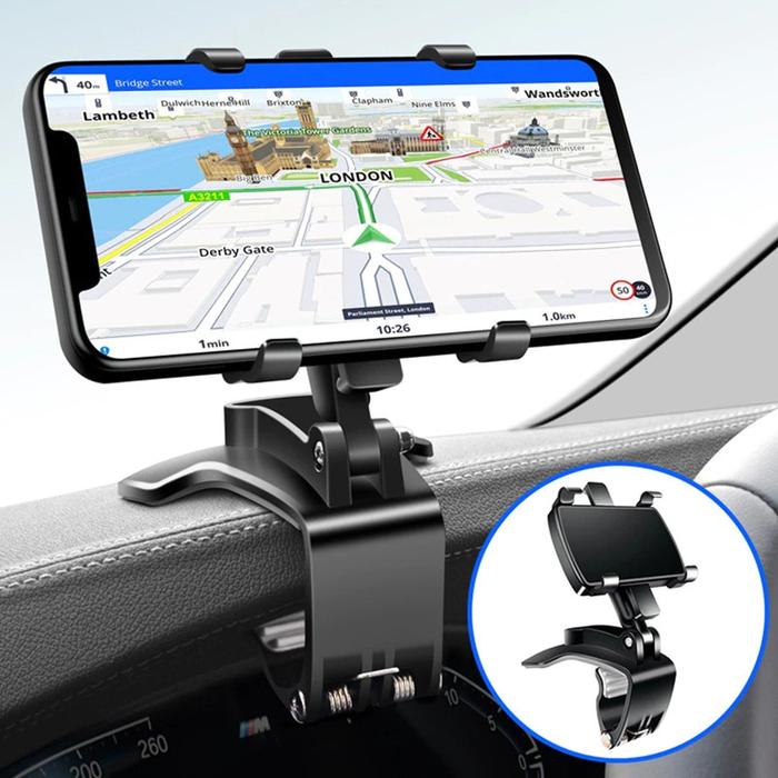 Gambar Car Holder HP Smartphone Mobil Jepit Dashboard Bracket Putaran 360° dari Jakarta Electronica undefined Tokopedia