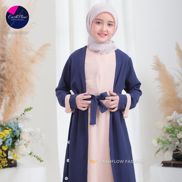 Gambar Baju Gamis Anak Perempuan Terbaru Polos Usia Umur 4 5 6 7 8 9 10 Tahun - Navy, 4-5 tahun dari Cashflow Fashion undefined Tokopedia