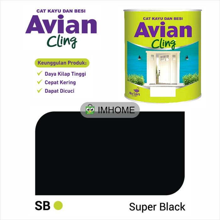 Gambar Avian Cling Cat Kayu dan Besi 1kg Hitam/Putih, Kilap, Doff/Matte - Hitam Gloss dari Imhome undefined Tokopedia