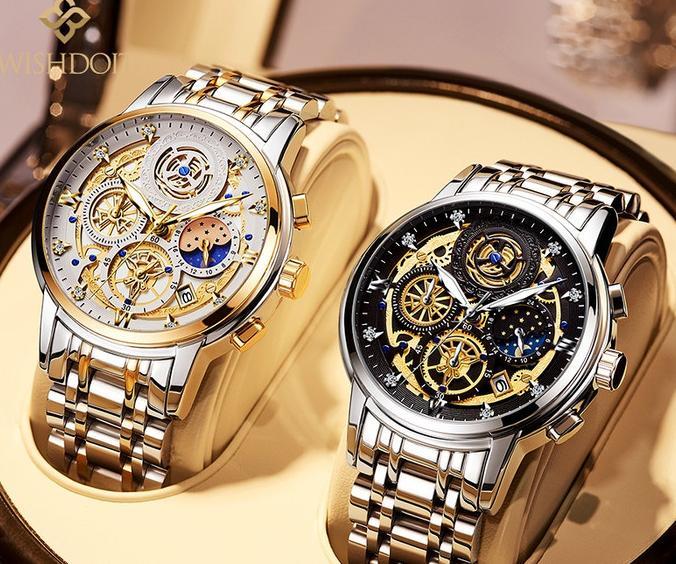 Ready Stock Wishdoit Jam Tangan Pria Anti Air Cowok Men Watches Golden  Black di Golden Mulia Tokopedia