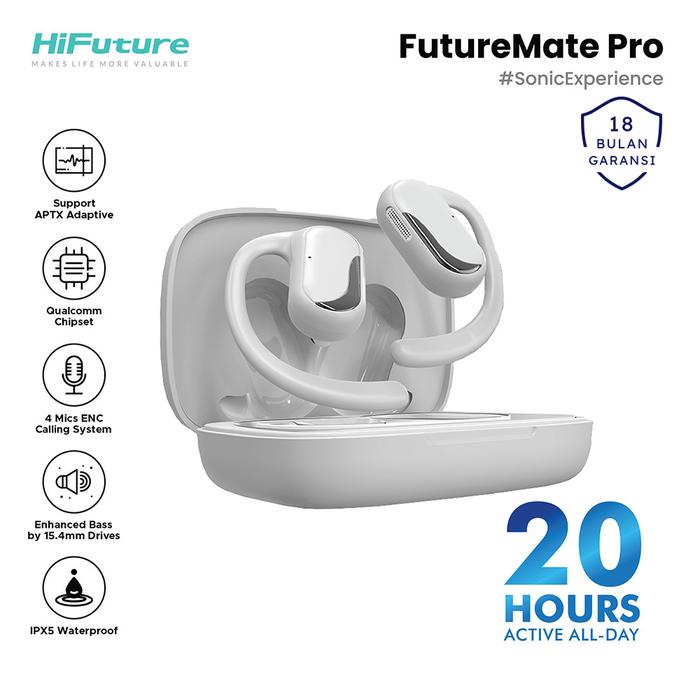 Gambar HiFuture FutureMate Pro-4 Mics ENC Open Ear Air Conduction Earphone - Abu-abu dari HiFuture Indonesia OS undefined Tokopedia