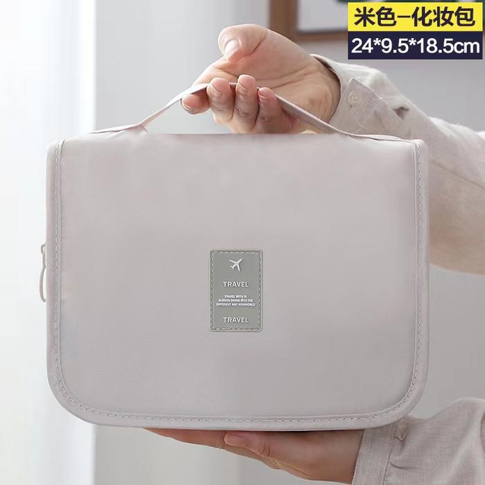 Gambar Tas Makeup Portabel dengan Desain Simpel ala Korea untuk Wanita - Cream dari Hanaya Mks undefined Tokopedia