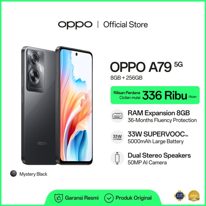 Gambar [NEW] OPPO A79 5G 8GB/256GB (Garansi Resmi) - Hitam dari OPPO Store Indonesia undefined Tokopedia