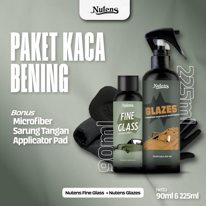 Gambar Nutens Kaca Bening - Paket Proteksi Kaca dan Pembersih Kaca Mobil Kendaraan - 225ml & 90ml dari Nutens undefined Tokopedia