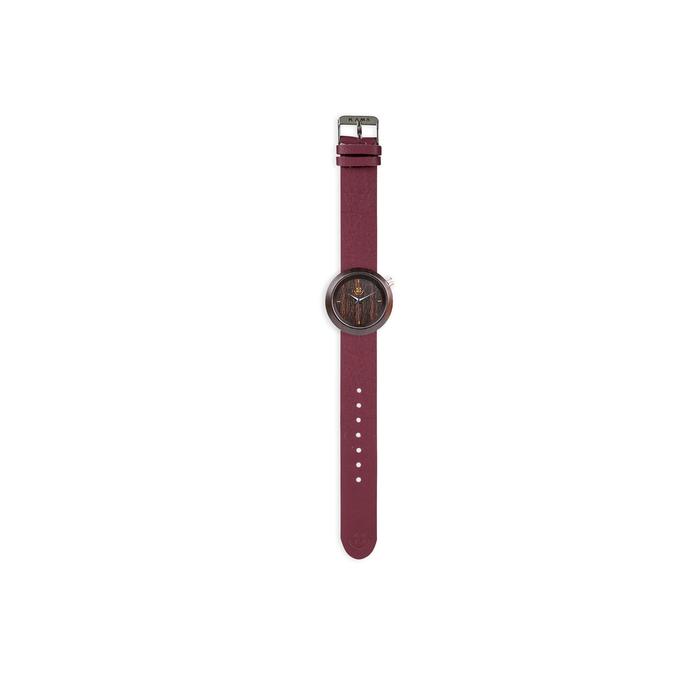 KAMA Watch Jam Tangan Kayu Sonokeling Dial Hitam Pria Plum