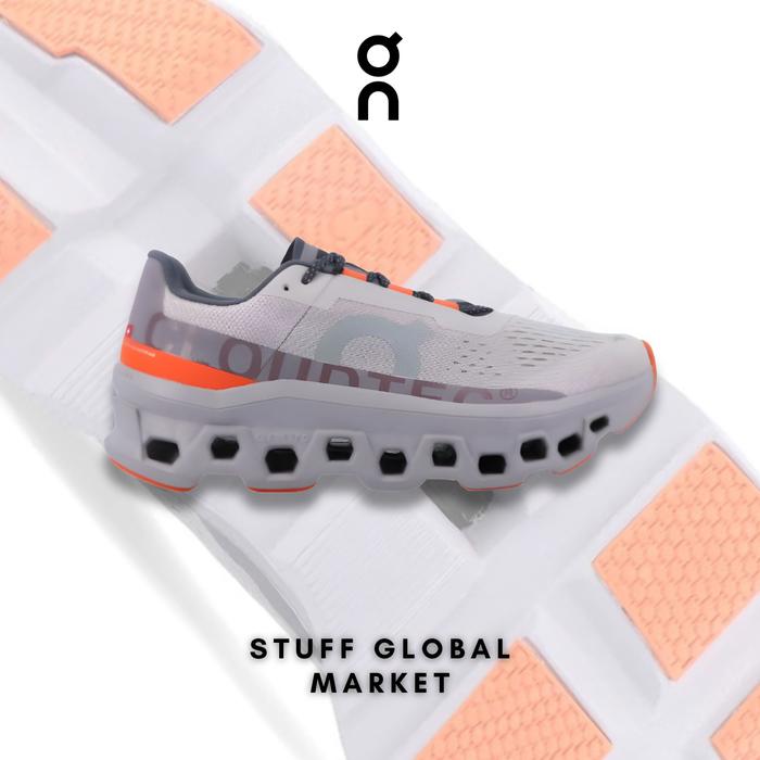 Gambar On Cloudmonster Mens Road Running Shoes - Pearl/Flame - 40 dari Stuff_Global_Market undefined Tokopedia