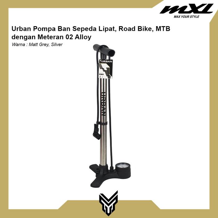 Gambar MXL Pompa Ban Sepeda Lantai Urban 002 dengan Meteran Pump Floor Alloy - Silver dari MXL Sports Indonesia undefined Tokopedia