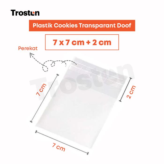Gambar Plastik Transparant Doff dengan Perekat - Plastic for Cookies 14x14 cm - 7cm x 7cm dari Trosten Kab. Tangerang Tokopedia
