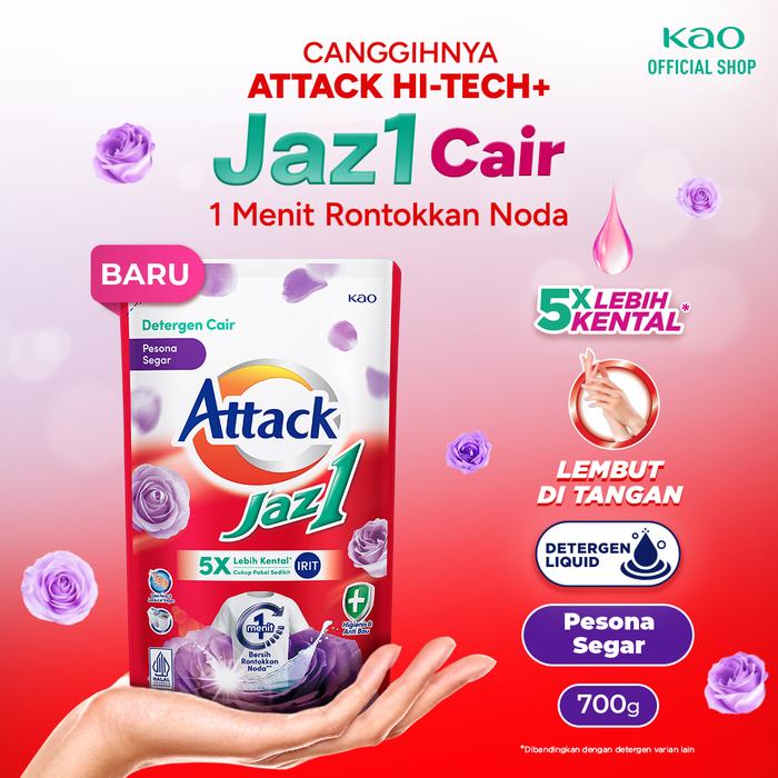 Gambar Attack Jaz1 Pesona Segar 700gr - Deterjen Cair Sabun Cuci Baju dari KAO Indonesia undefined Tokopedia