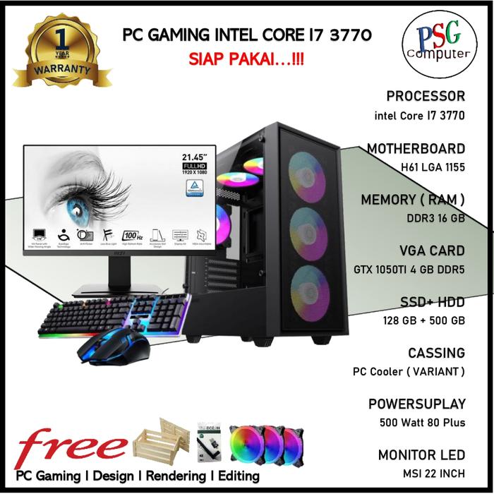 i7 3770 GTX1050ti 4GB 新品SSD新品アクリルケース DVD