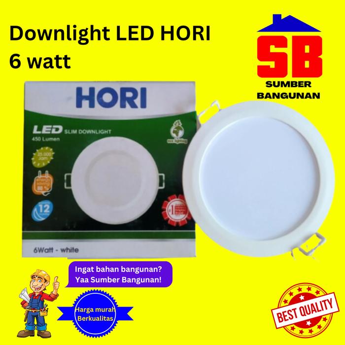 Gambar LAMPU DOWNLIGHT HORI LED 6 WATT PUTIH DAYLIGHT DOWN LIGHT SLIM 6WATT dari Sumber Bangunan Purwakarta undefined Tokopedia