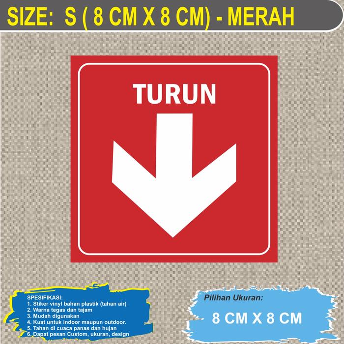 Gambar Stiker Vinyl Arah Panah Naik Turun Tangga / Rambu Naik Turun Tangga - MERAH S dari GREAT DESIGN undefined Tokopedia