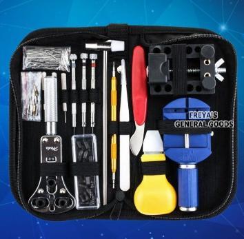 Gambar [FREYA] 1 Set Alat Reparasi Servis Tool Jam Tangan / Strap Warna Hitam - Full Set + Bag dari Freya's General Goods undefined Tokopedia