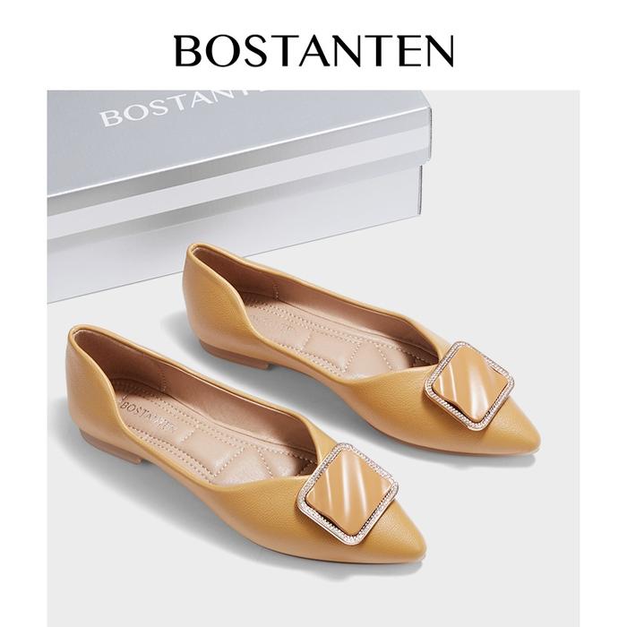 Gambar BOSTANTEN Sepatu Wanita Flatshoes Pansus Pesta Pernikahan Sepatu Kerja - Khaki, 39 dari Bostanten Original undefined Tokopedia