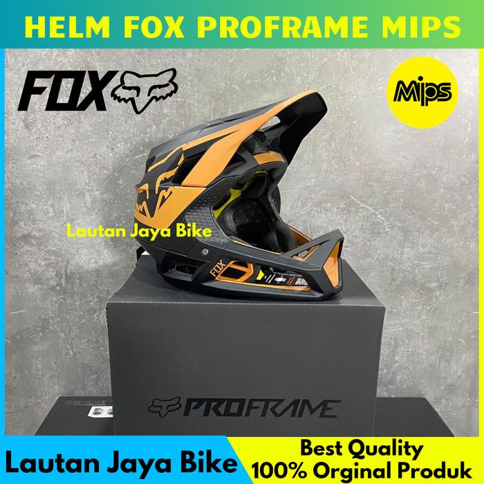 Gambar HELM SEPEDA FOX PROFRAME MIPS ORIGINAL - hitam gold L dari Toko Sepeda Lautan Jaya_NEW undefined Tokopedia