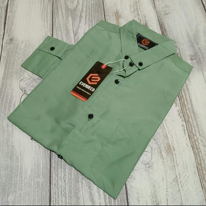 Gambar KEMEJA POLOS PRIA HIJAU SAGE SAGE GREEN - Sage Panjang, XL(Anak11-13th) dari Kemeja Kita Store undefined 3 Tokopedia