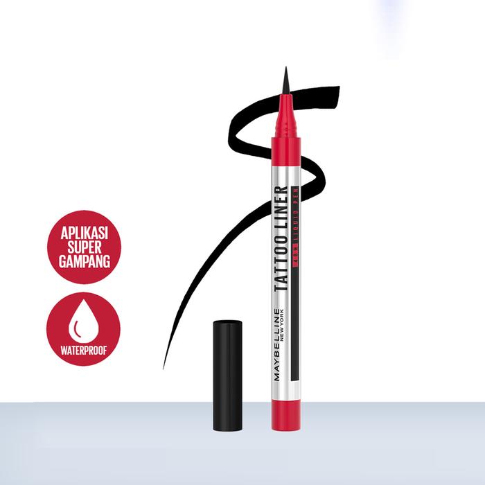 Gambar MAYBELLINE Tattoo Liner 48H Liquid Pen Eyeliner Waterproof BPOM - Black (Baru48H) dari Stefie Widi undefined Tokopedia