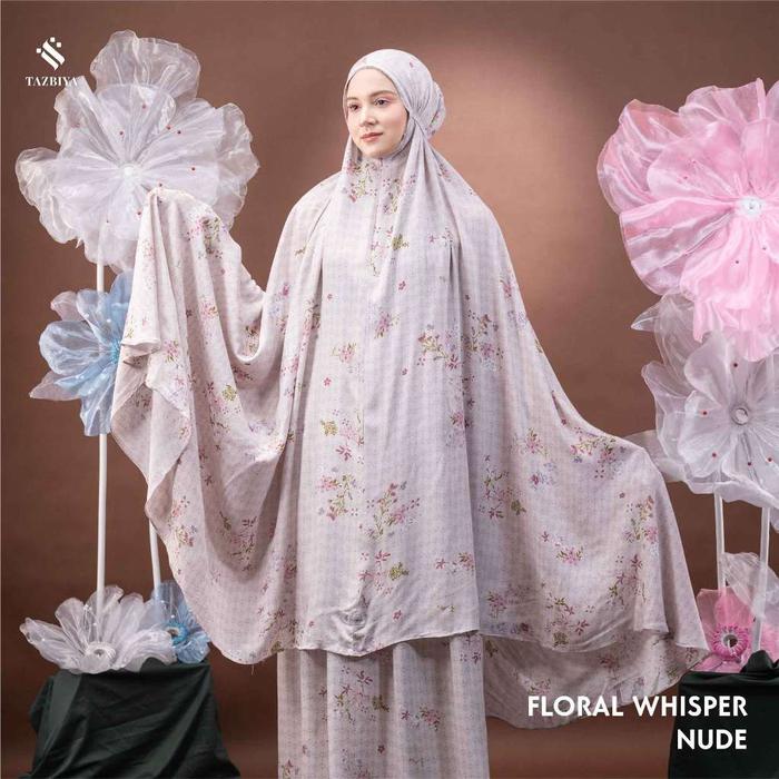 Gambar Mukena TAZBIYA 2in1 WHISPER Set Sajadah Jumbo Katun Rayon Premium - NUDE dari akasyahewa undefined Tokopedia