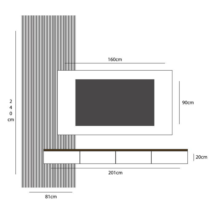 Gambar Custom TV Wall Unit - Backdrop TV, Floating Table & WPC Wall Panel - Design 01 dari Simply Shelf undefined Tokopedia