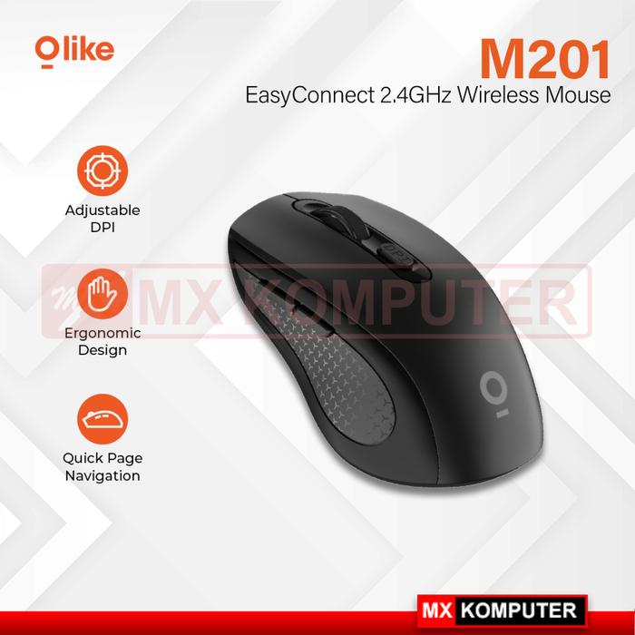 Gambar Mouse Wireless 2.4ghz Olike M201 EasyConnect - Hitam dari MXKomputer_NEW undefined Tokopedia