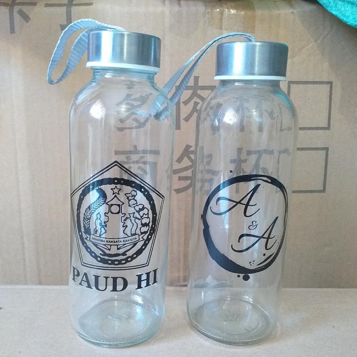 Gambar SOUVENIR BOTOL MINUM KACA BENING 420 ML tumbler bening - sablon custom dari nabillahsouvenir undefined Tokopedia