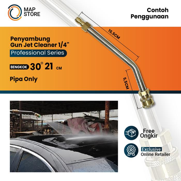 Gambar Stick Gun Cleaner Extension Rod Wand Penyambung gun jet cleaner 1/4" - BENGKOK 21CM dari MapStore06 undefined Tokopedia