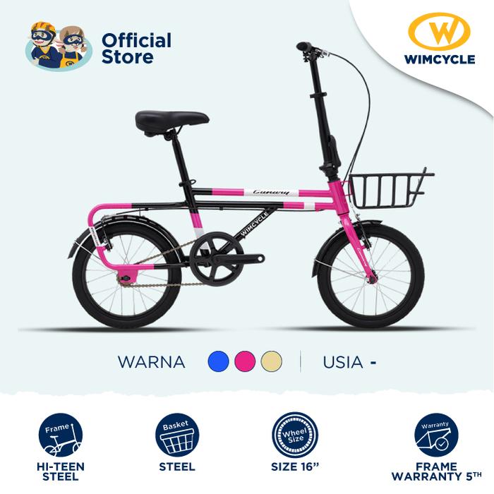 Gambar Wimcycle Sepeda Perkotaan Canary 16 | Sepeda City Bike CTB - Pink dari Wimcycle_NEW undefined Tokopedia