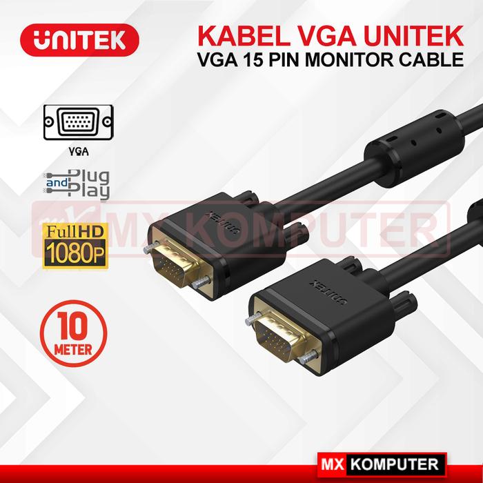 Gambar Kabel VGA Unitek 10M Gold Plated 10 meter dari MXKomputer_NEW undefined Tokopedia