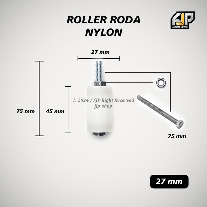 Gambar Roller Roda Nylon Roler Pintu Pagar Nilon Ukuran 27 32 37 42 47 - Roda 32 dari Fjp.shop undefined 4 Tokopedia