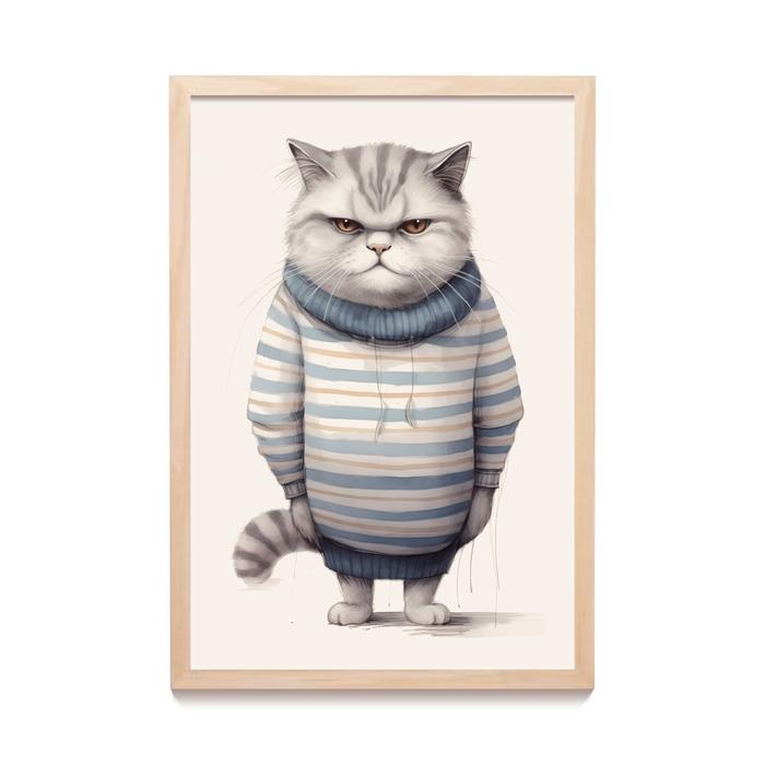 Gambar Poster Lukisan Print Gambar Kucing Cat Cute Dekorasi Rumah Minimalis - ANM-02C, 30X45 CM dari posteruma undefined Tokopedia