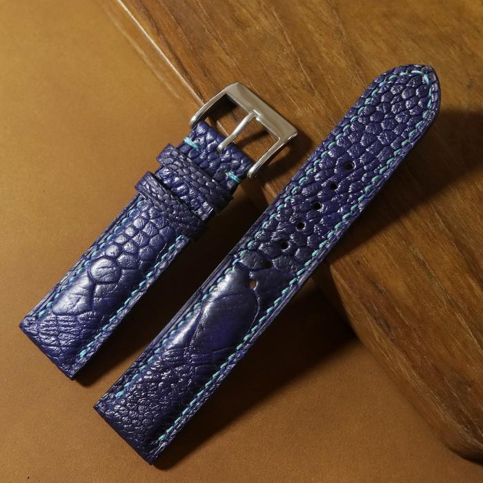 Ostrich Skin Blue Ostrich Watch Strap Light Blue Ostrich Leather