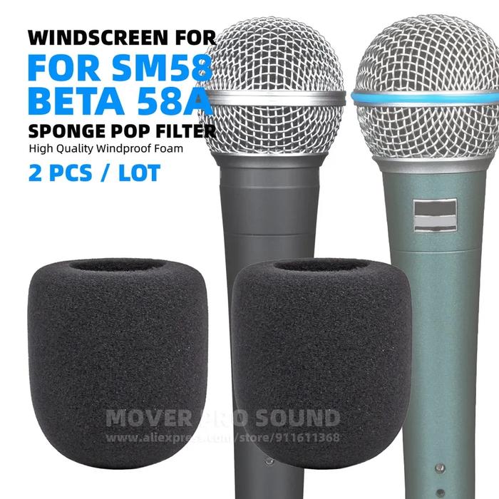 Gambar Busa Mic Shure SM58 Beta 58A windscreen foam dynamic pop filter Tebal - Busa Mic Luar, 2pcs dari Mover Pro Sound Store undefined Tokopedia