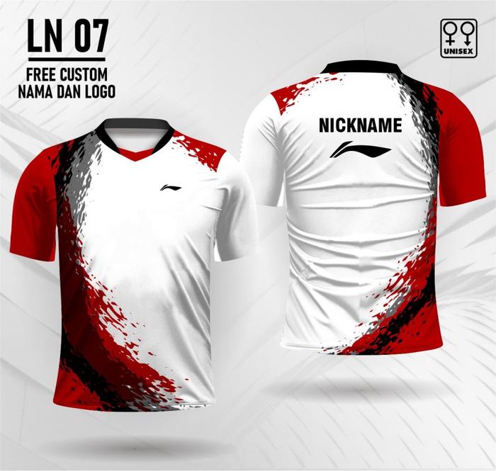 Jual Jersey olahraga bulutangkis kaos baju badminton free custom
