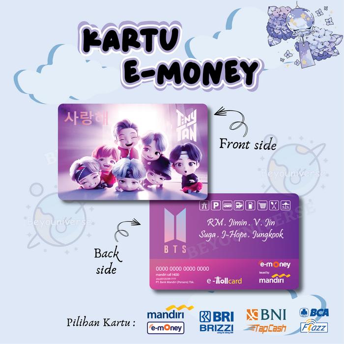 Gambar Kartu FLAZZ BCA Gen 2 Design Terbaru Tinytan BTS Doll Army Borahae - Tinytan Happy, Mandiri E-money dari Beyouniverse undefined Tokopedia