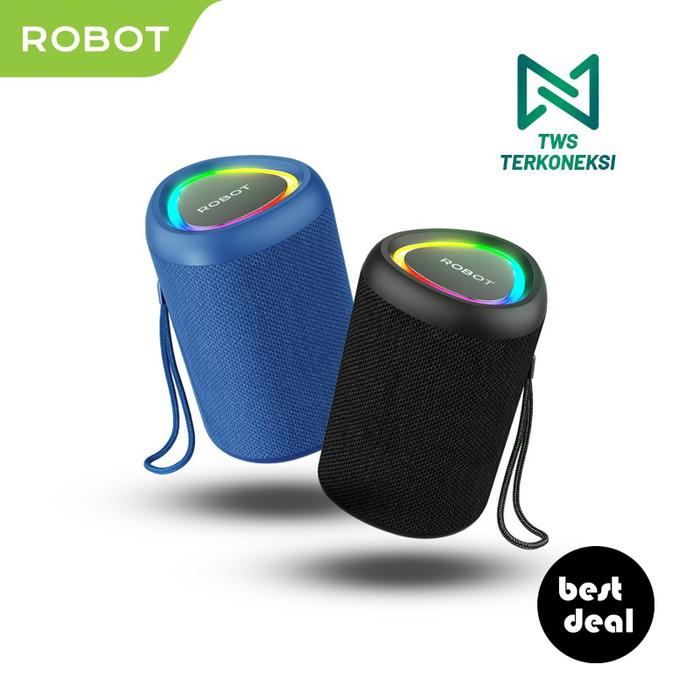 Gambar Robot RB120 Portable Speaker Bluetooth 5.3 RGB Waterproof IPX4 TWS - Hitam dari bestdeal_NEW undefined Tokopedia