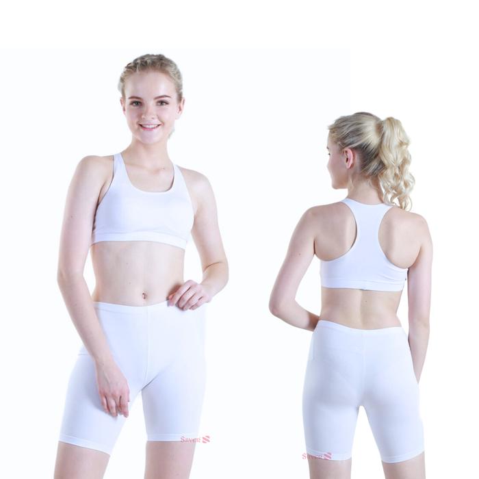 Gambar SILVER Basic Biker Shorts Pants / Celana Pendek Olahraga Pria Wanita - White, S dari silversports undefined Tokopedia