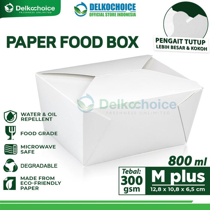 Gambar Paper Lunch Rice Box Food Pail Kotak Tempat Makan Kemasan Take Away - M+ 800ml 300gsm, IvoryWhite PAIL dari Delkochoice Official Store undefined Tokopedia
