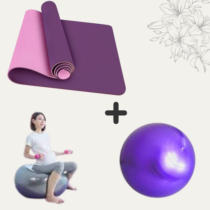 Gambar BEST BUNDLING!!! PAKET YOGA IBU HAMIL / MATRAS TPE + GYM BALL - MAT TPE + BALL2 dari Vidici Living undefined Tokopedia