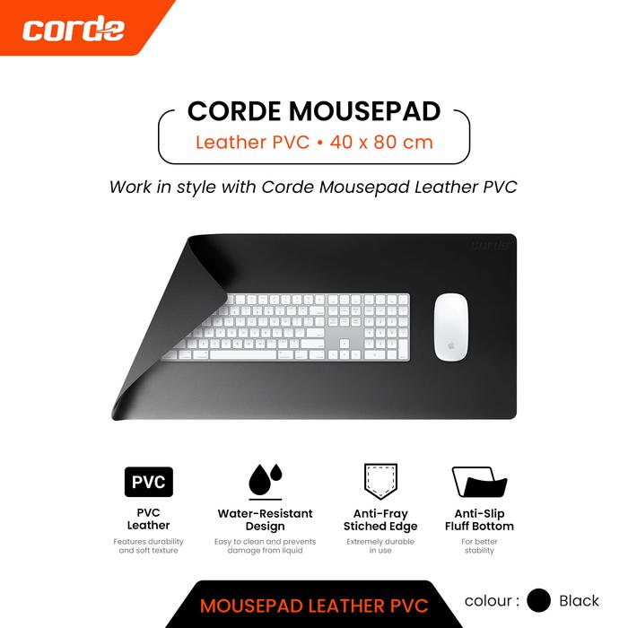 Gambar CORDE Premium Mousepad PU Leather Desk Pad Anti Slip Deskmat - CMP101 - Hitam dari Corde Jakarta Official undefined Tokopedia