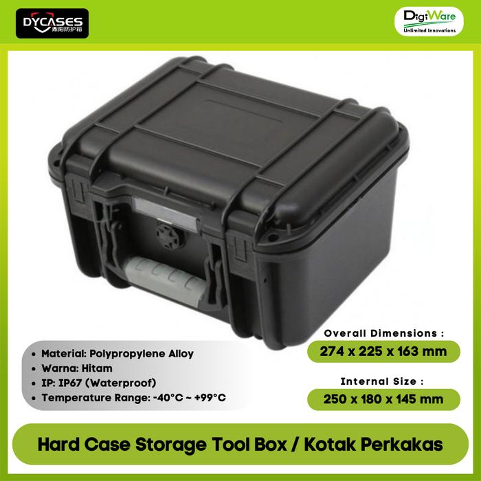 Gambar Hard Case Storage Tool Box Kotak Perkakas Hitam 274x225x163mm dari DigiWare Store undefined Tokopedia