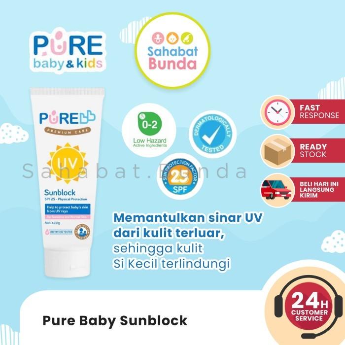 Gambar PURE BABY Sun Block Sunblock SPF 25 100gr / Baby Sun Skin - Sun Block 100gr dari Sahabat.Bunda undefined Tokopedia