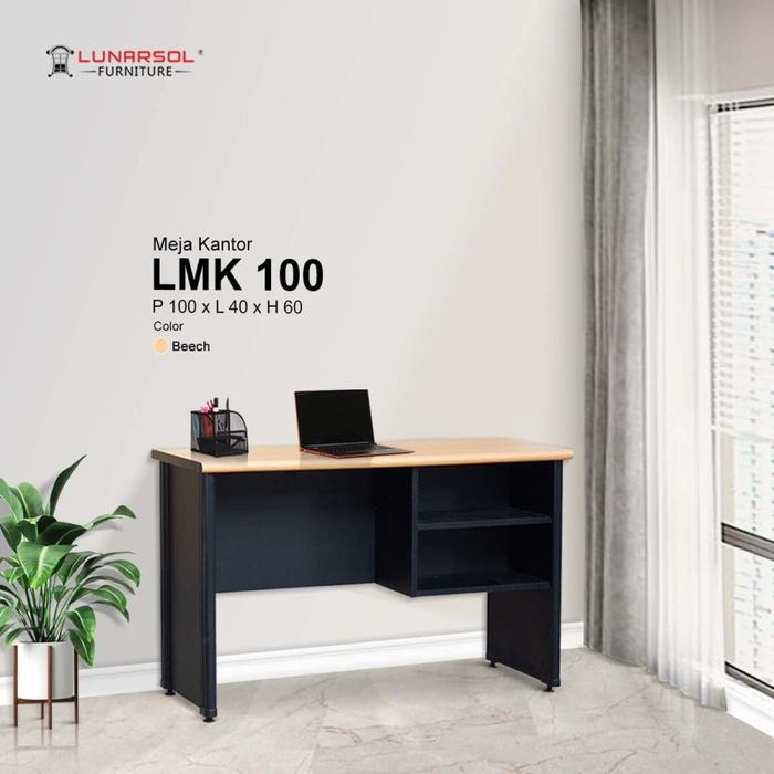 Gambar Meja Kantor/Meja Kerja/Meja Tulis Tanpa Laci/Meja 1/2 Biro/LMK 100 - Beech dari Goldstarplast undefined Tokopedia