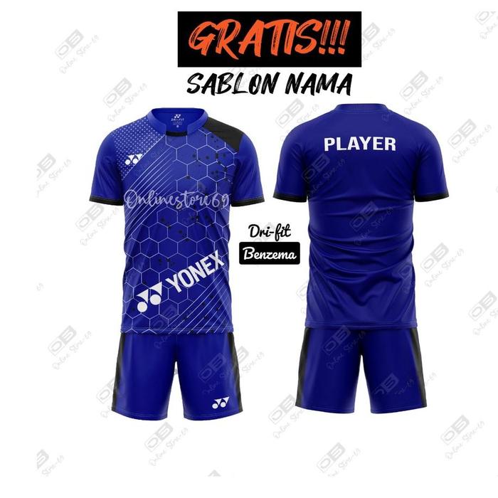 Gambar Setelan baju badminton yonex / setelan bulutangkis pria / Baju - Biru, M dari majujaya567 undefined Tokopedia