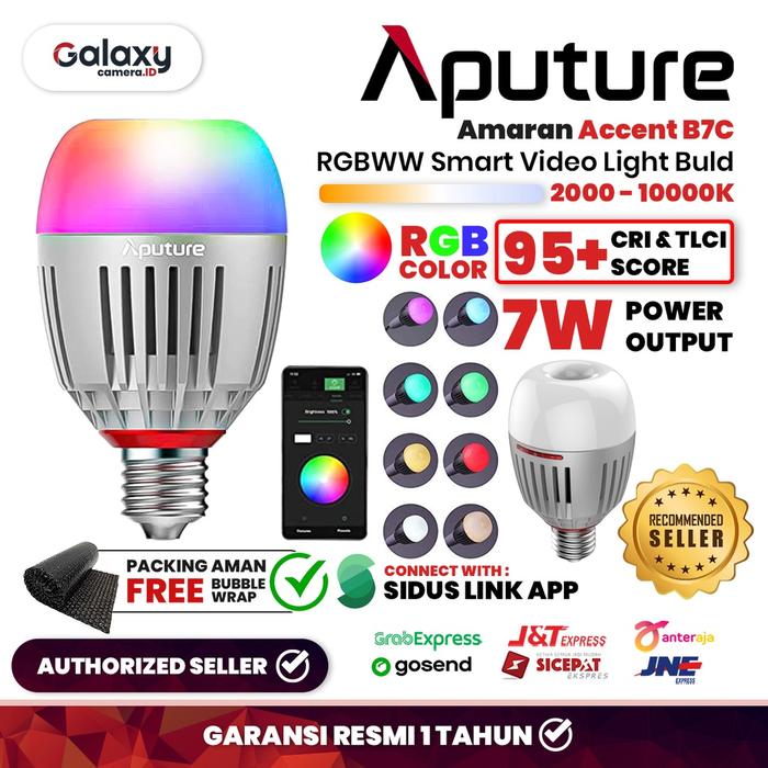 Gambar Aputure Accent B7C B7 C LED RGBWW Video Light Bulb Garansi Resmi dari Galaxy Camera undefined Tokopedia