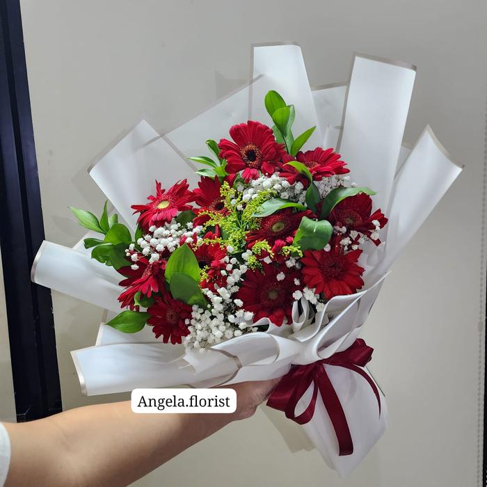 Gambar SAMEDAY Delivery - handbouquet Bunga Mawar|Buket Bunga Mawar - Semale - LovelyRed dari Angela Florist undefined Tokopedia