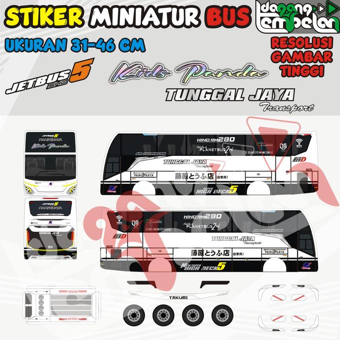 Gambar Stiker miniatur bus Kids Panda | Black Pink JB5 - Kids Panda Jb5, 31 cm dari Dagang Tempelan undefined Tokopedia