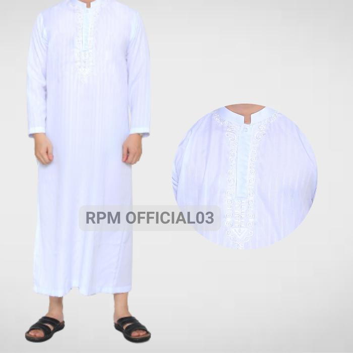 Gambar Baju Gamis Jubah Saudi Pria Al Muslim Lengan Panjang Style Brand Arab - Putih D07, M dari RPMOFFICIAL03 undefined Tokopedia