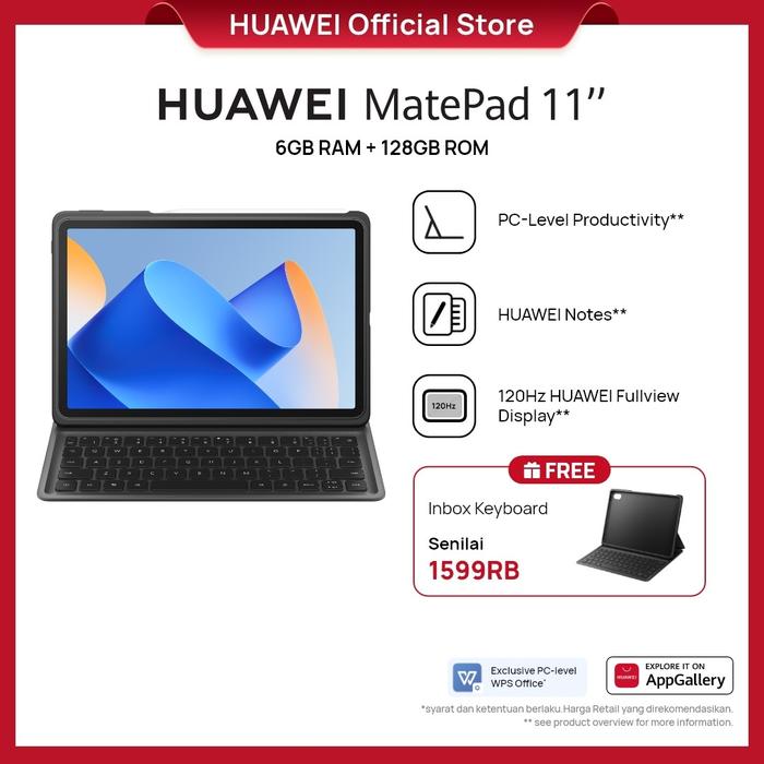 Gambar HUAWEI MatePad 11" 2023 Tablet [6+128GB] | PC-Level Productivity - Graphite Black dari Huawei Indonesia undefined Tokopedia