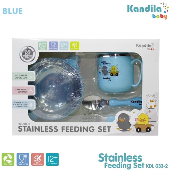 Gambar Kandila Stainless Feeding Set Kdl033-2 - Biru Muda dari PEEKABOO BABY SHOP undefined Tokopedia