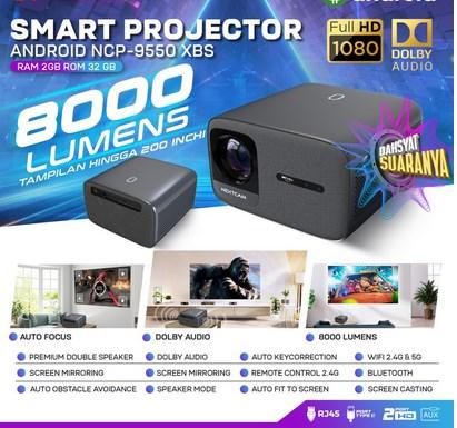 Gambar Nextcam Proyektor Smart Android Dolby Audio 8000lumen Miracast 9550XBS dari Mediatama Komputer_NEW undefined Tokopedia